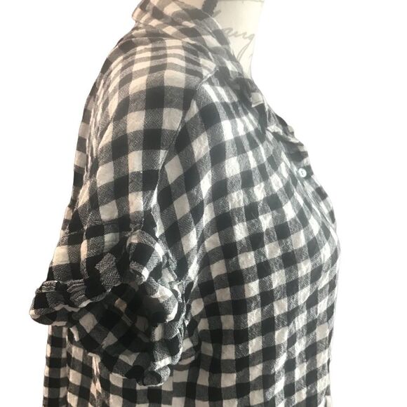 Jane  and Delancey size large short sleeve checkered top - Picture 3 of 12
